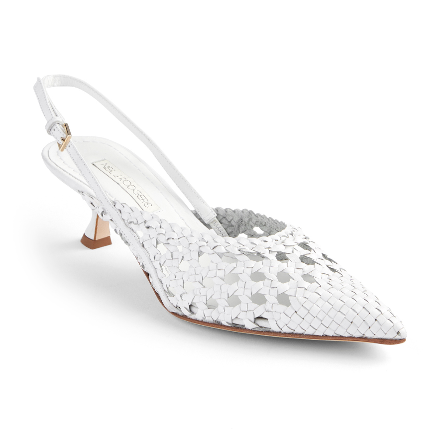 HANNAH SLINGBACK - PREORDER (WHITE INTRECCIATO) - NEIL J. RODGERS