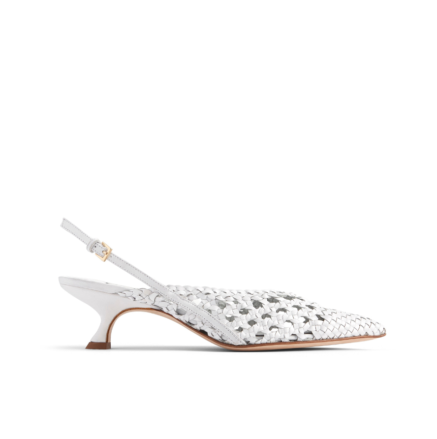 HANNAH SLINGBACK - PREORDER (WHITE INTRECCIATO) - NEIL J. RODGERS