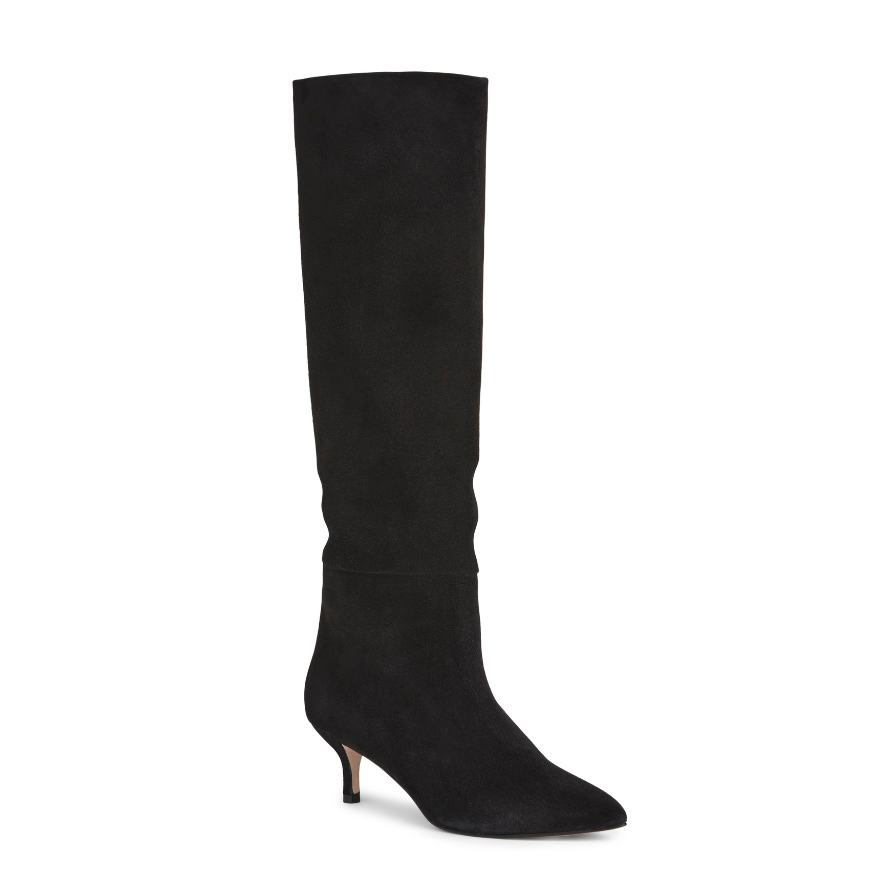 Black suede scrunch sales boots