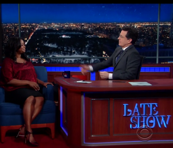 Octavia Spencer Wearing 'Phoebe' pump for The Late Show with Stephen Colbert