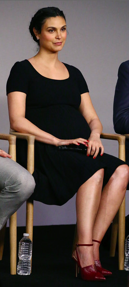 Morena Baccarin wears 'Florence' pump for Deadpool Apple Store Q & A in NYC