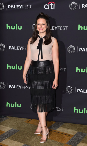 Katie Lowes wears 'Cecila' Mary Janes to the Paley Fest Event in Beverly Hills