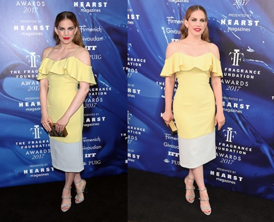 ANNA CHLUMSKY WEARING 'KRISTIN' SANDAL IN SILVER TO THE FRAGRANCE FOUNDATION AWARDS