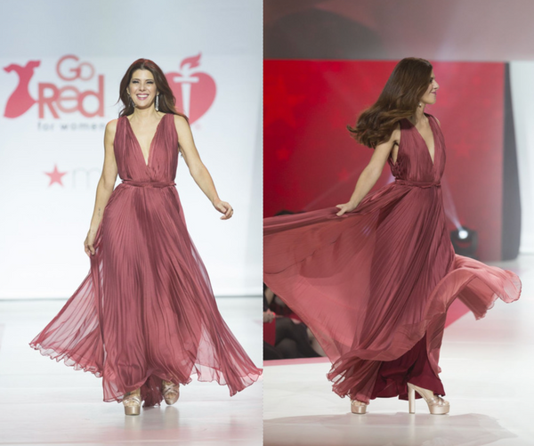 MARISA TOMEI WEARING NUDE 'SOFIA' SANDALS AT THE 'GO RED FOR WOMEN' FASHION SHOW IN NYC.